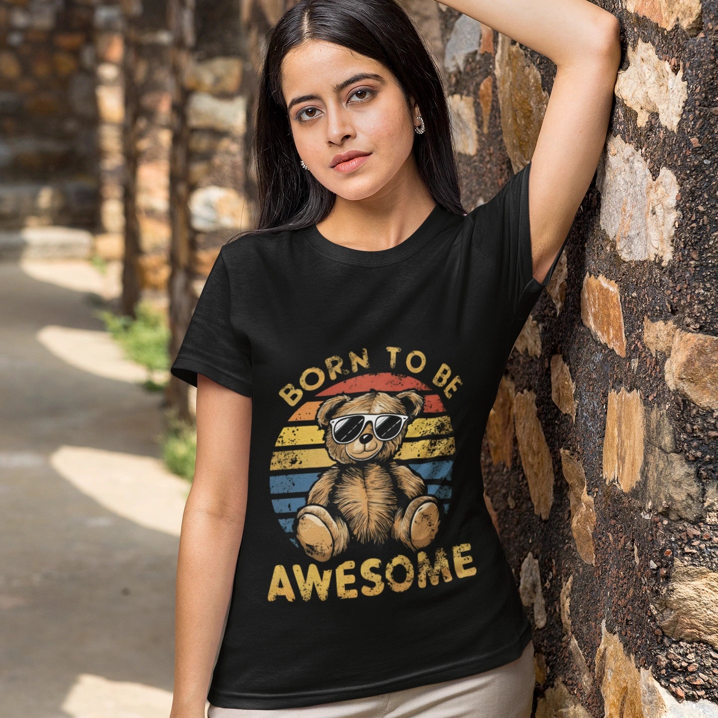 born to be awesome teddy t shirt
