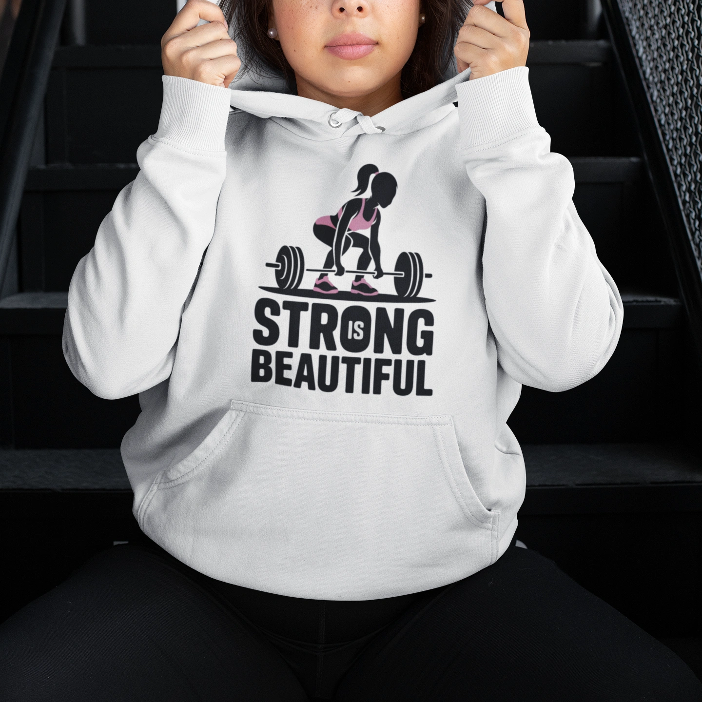 strong is beautiful fitness hoodie