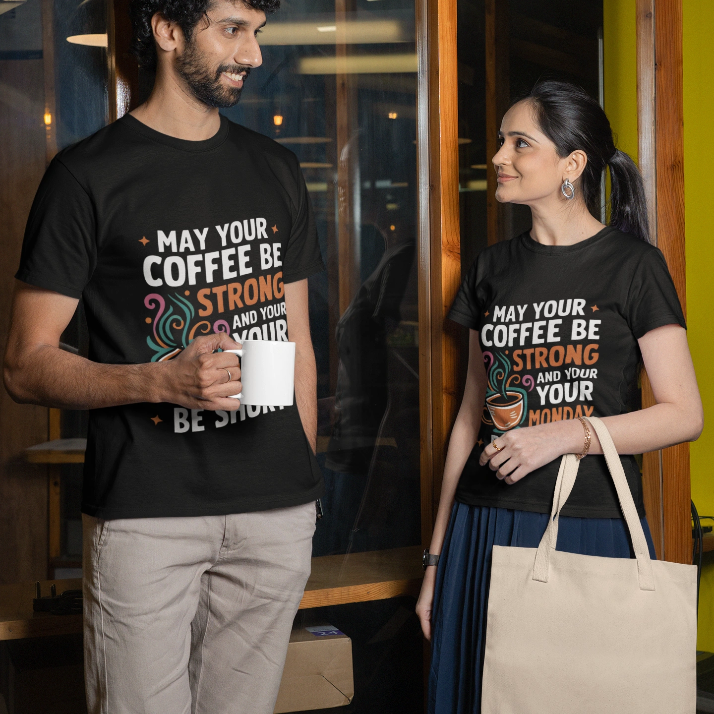 may your coffee be strong and your monday be short t shirt