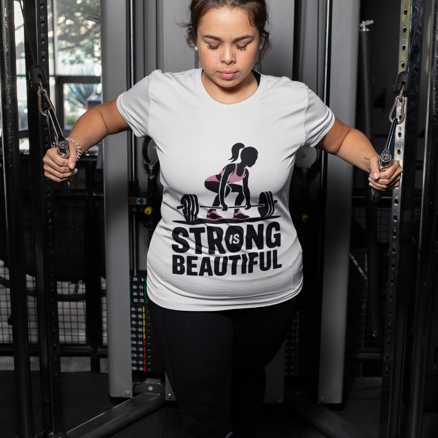 strong is beautiful gym t shirt