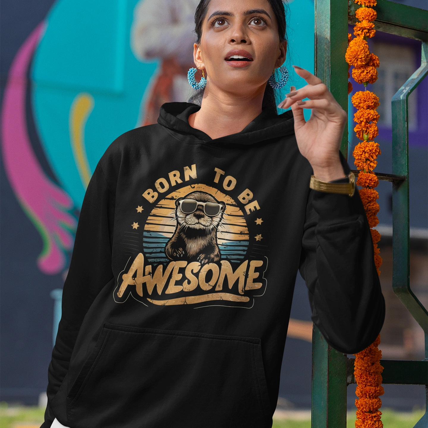 born to be awesome beaver hoodie