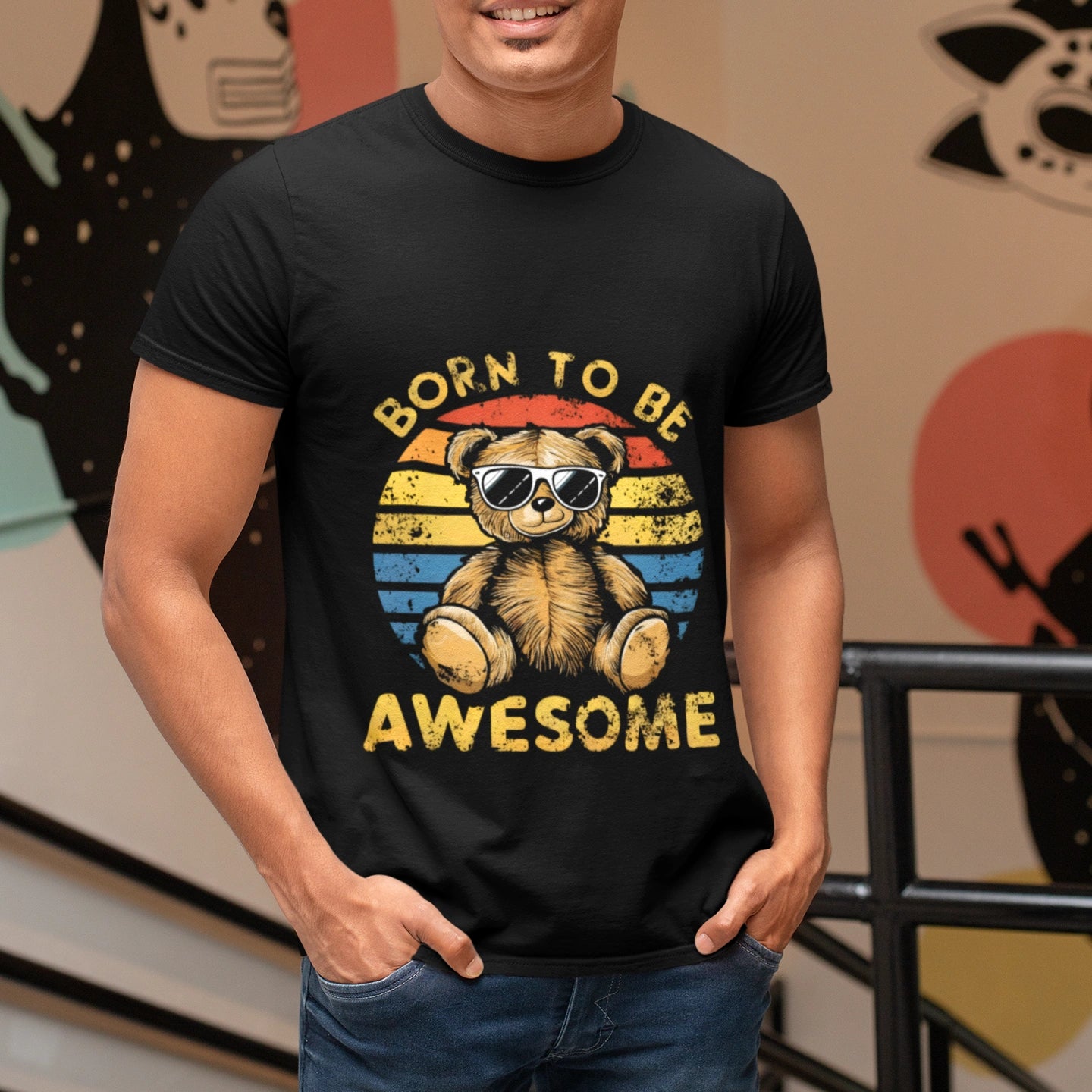 born to be awesome teddy t shirt